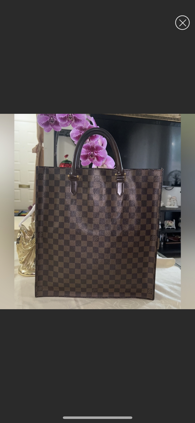Authentic Louis Vuitton Sac Plat Damier Ebene