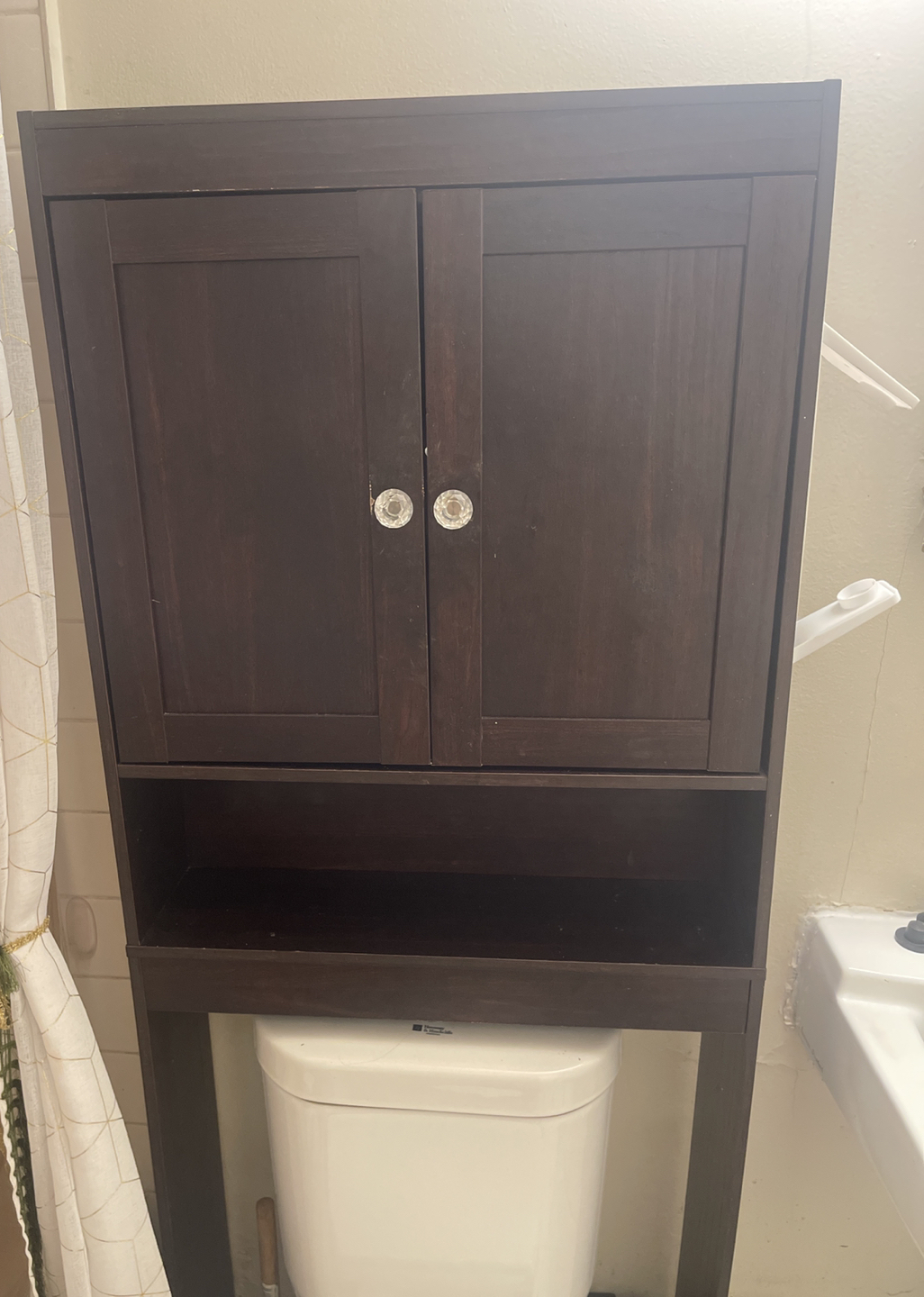 Over Toilet Storage With Paper Towel Holder