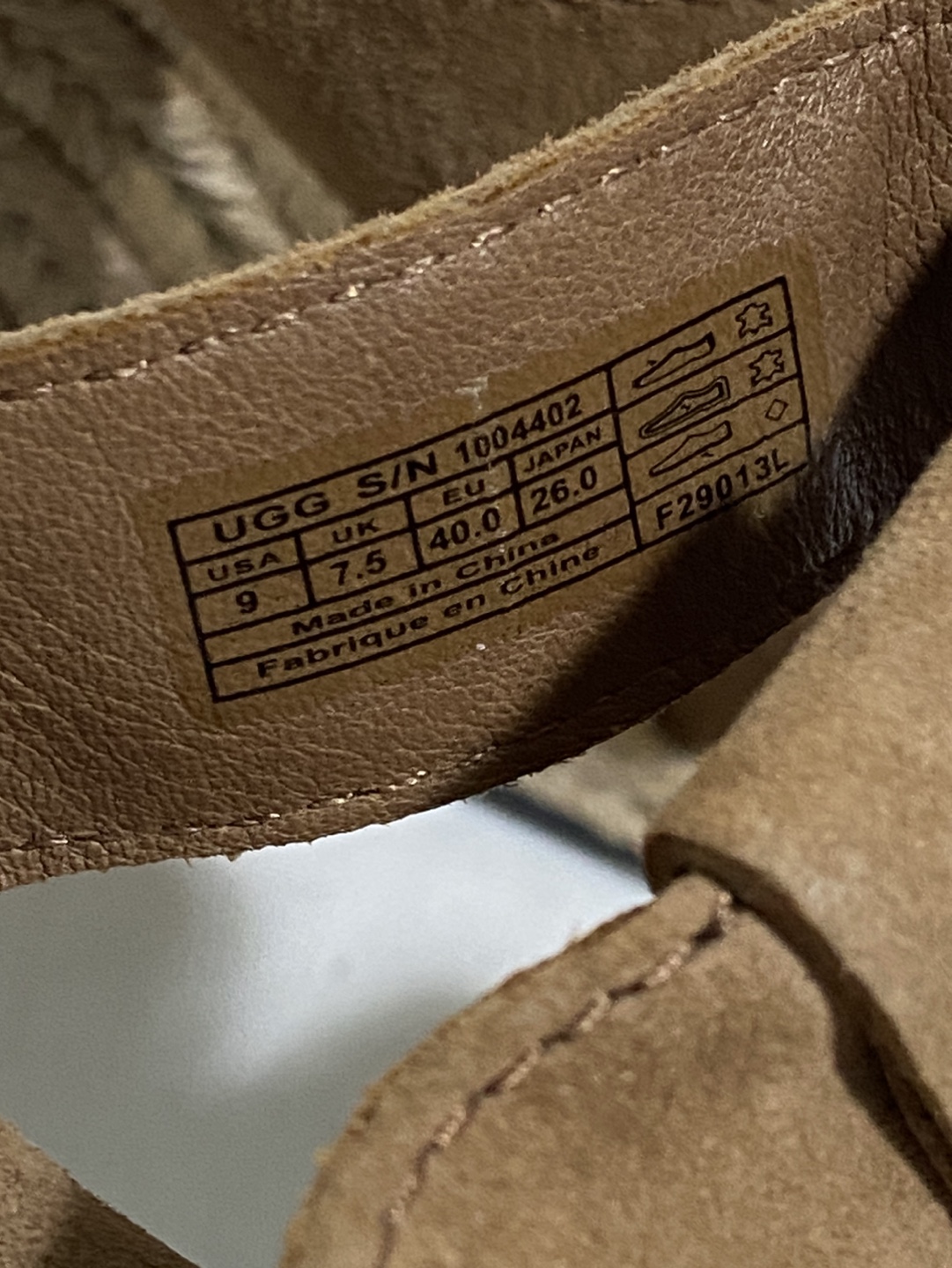 UGG Suede Espadrille Wedge Sandals Size 9 image indicator(6)