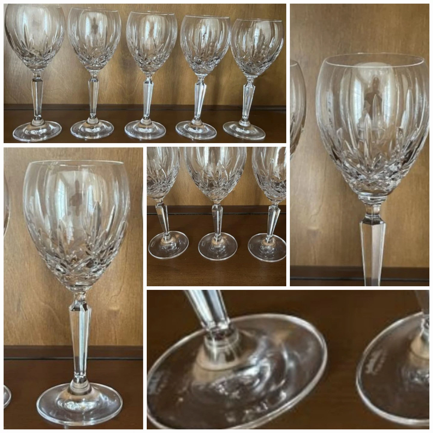 5 x 8 Oz Waterford Nocturne Stamped Wine Glasses thumbnail