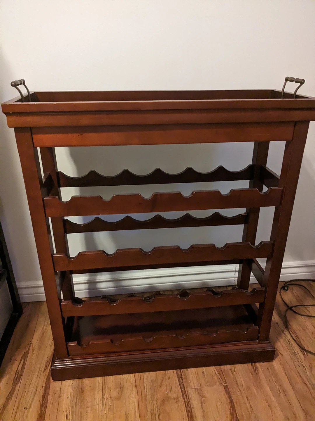 Wine rack table with removable tray on top image indicator(2)