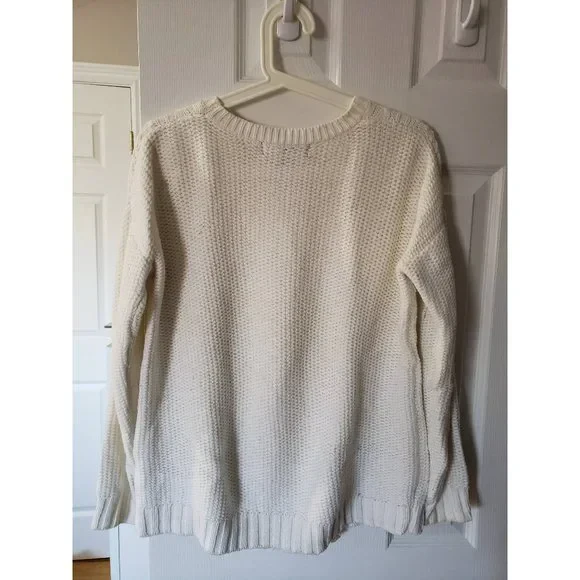 White cream cable knit sweater - photo 2