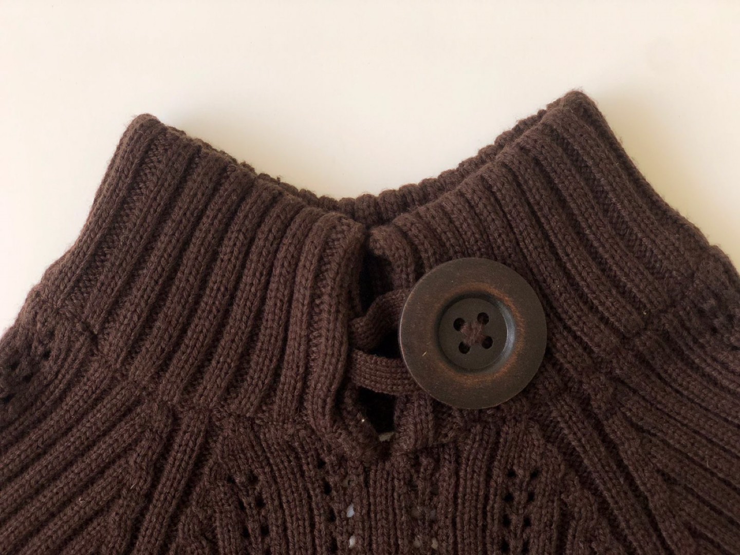 Dark Brown Poncho, one size, outlander style, crochet, vintage. - photo 3