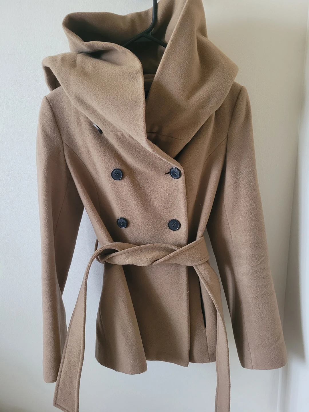 Zara Belted Coat with Oversized Hood thumbnail