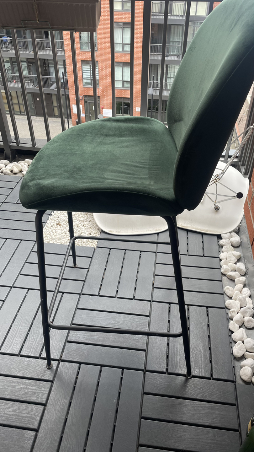 Bar stools velvet green (x2) - photo 3