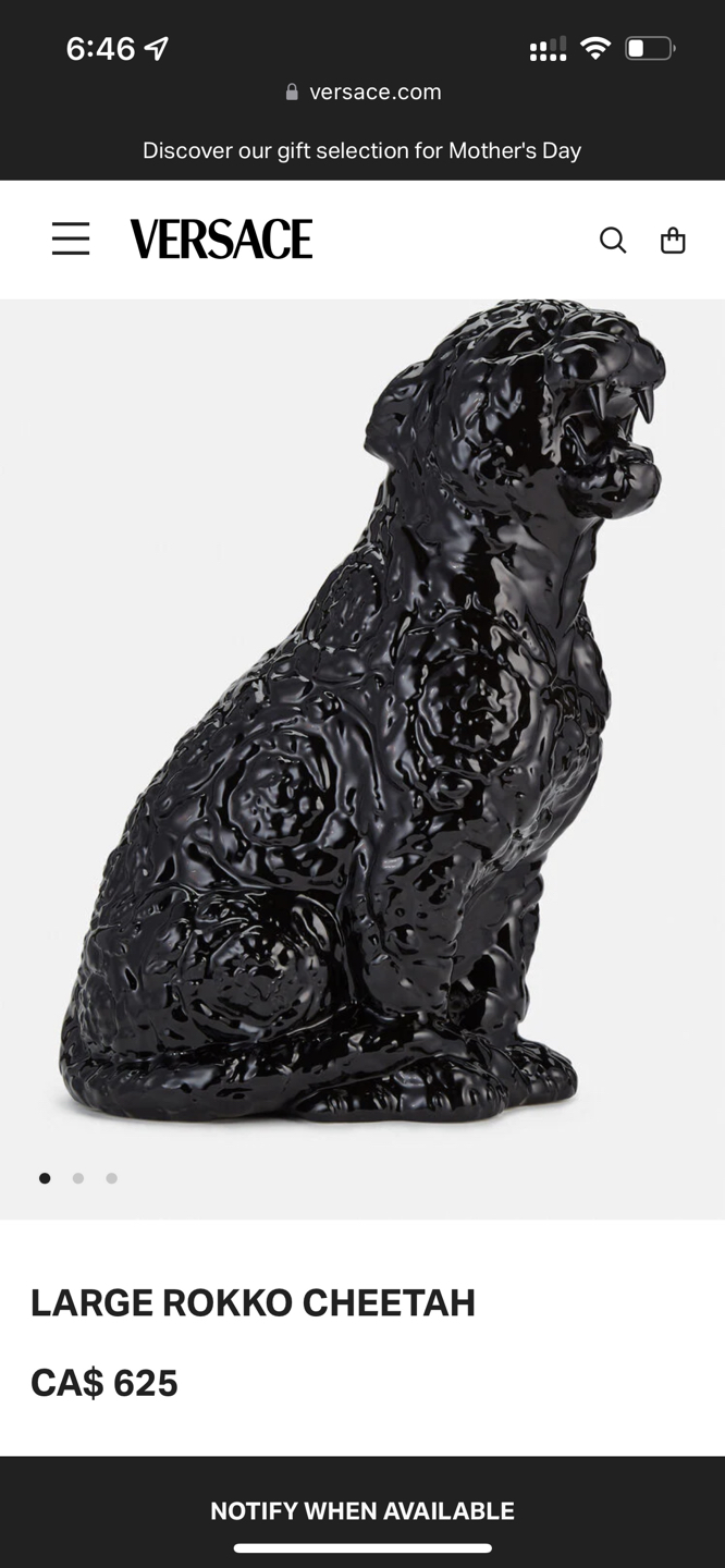 Versace Rokko cheetah sculpture *Brand New thumbnail