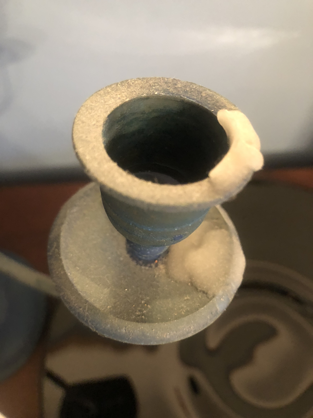 Pair of blue and cream candelabras image indicator(2)