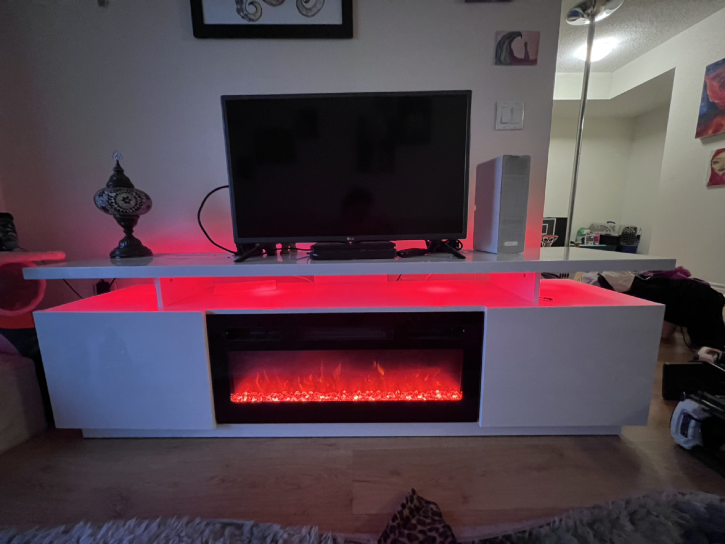LED colour Fireplace/ TV stand