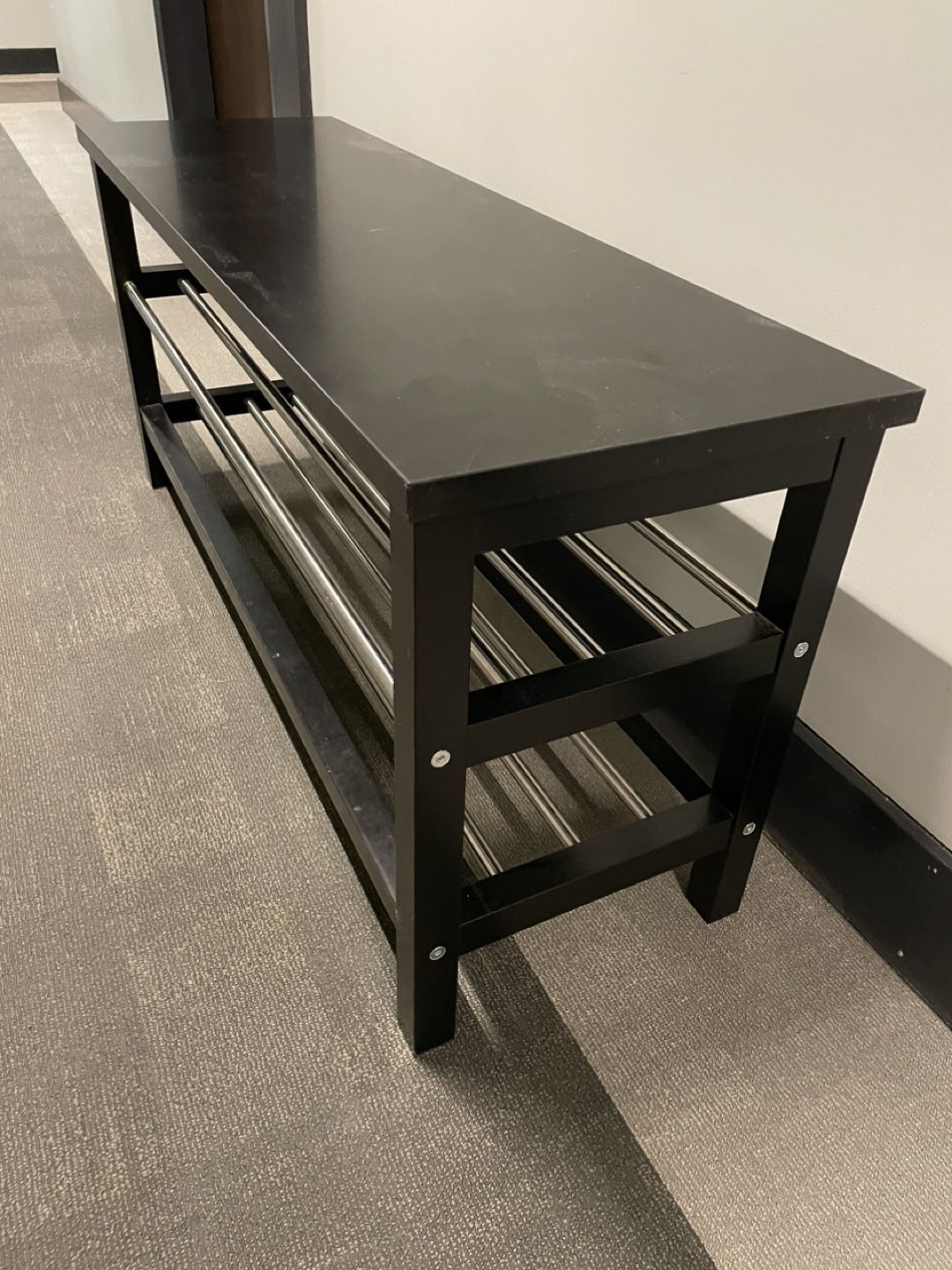 Ikea black shoe rack bench thumbnail