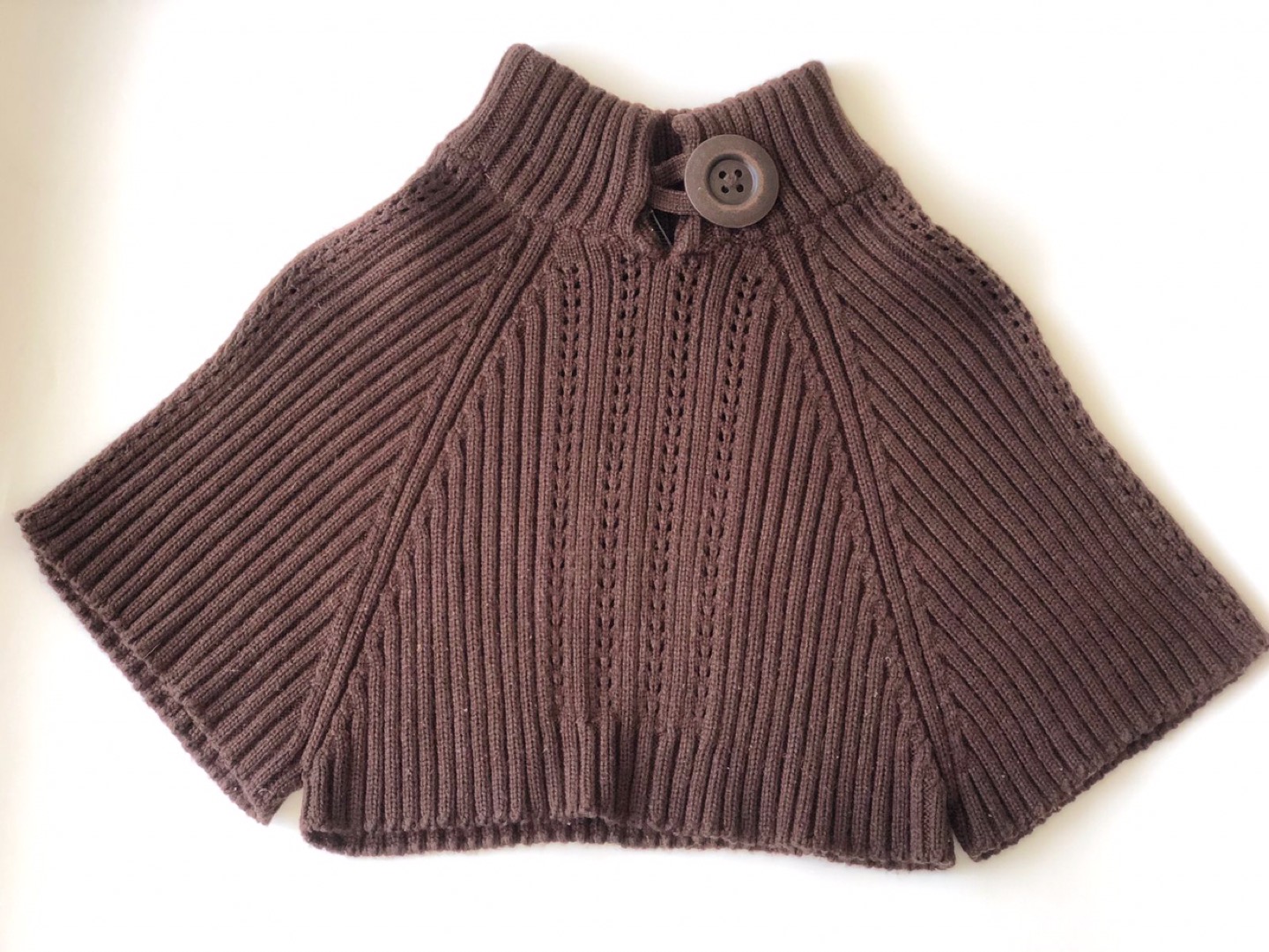 Dark Brown Poncho, one size, outlander style, crochet, vintage. thumbnail