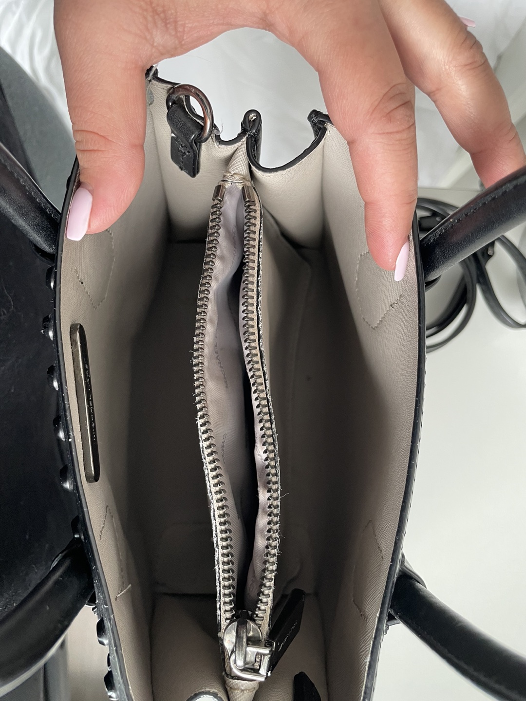 Authentic Black Studded Michael Kors Purse - photo 2