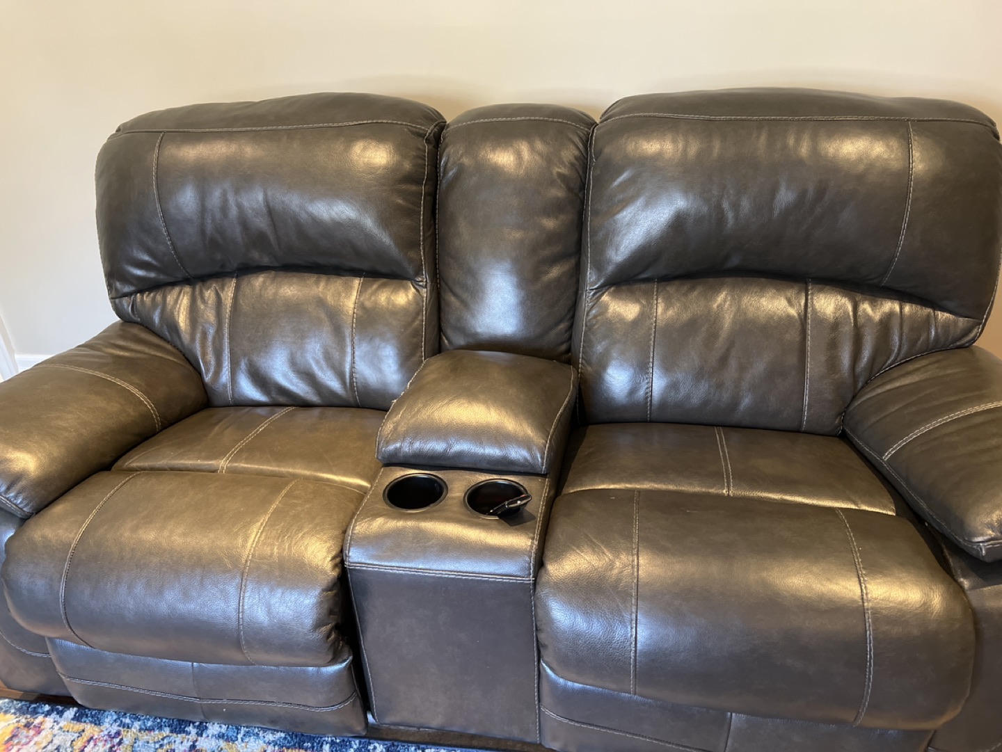 Ashley home leather couch image indicator(3)