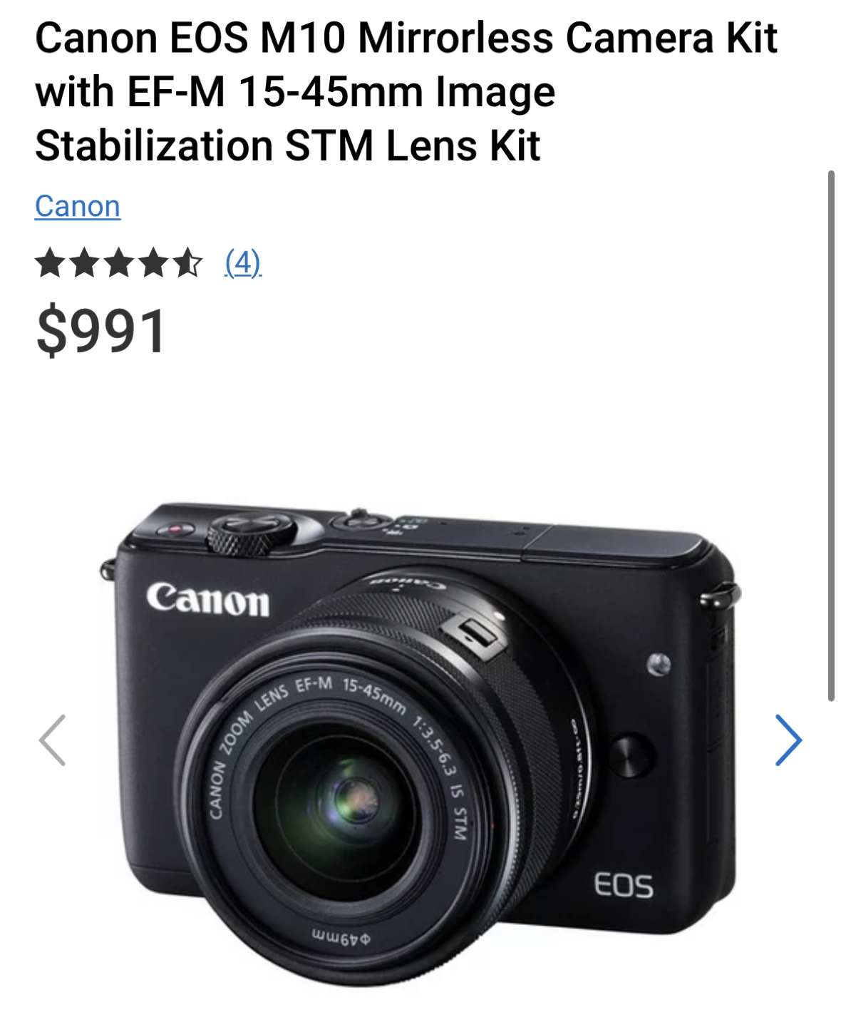 Canon EOS M100 Camera