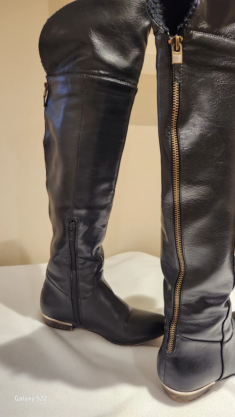 Call it Spring Faux Leather Side Zip Tall Riding Boots Size 7.5 - photo 2