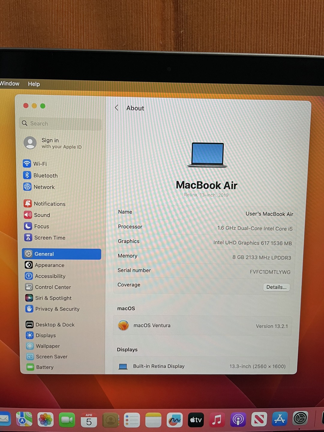 MacBook Air 2019, i5, 13-inch image indicator(4)