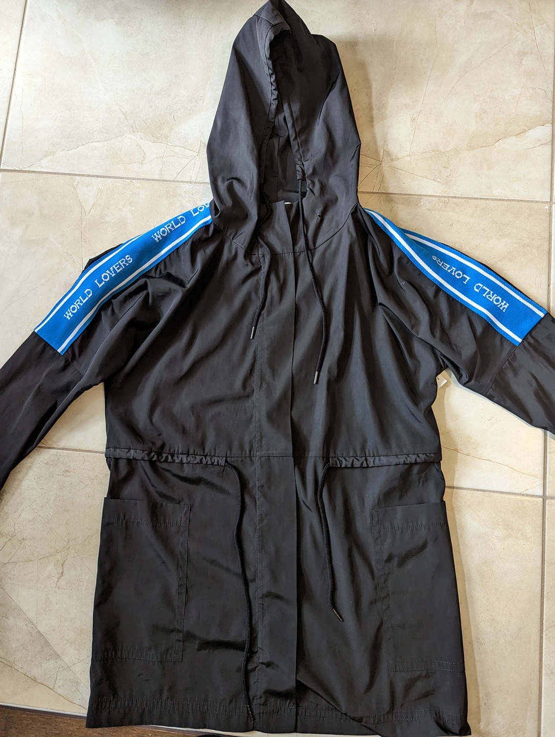 Sandro Paris Black Mario Hooded Mid Length Windbreaker Jacket image indicator(2)