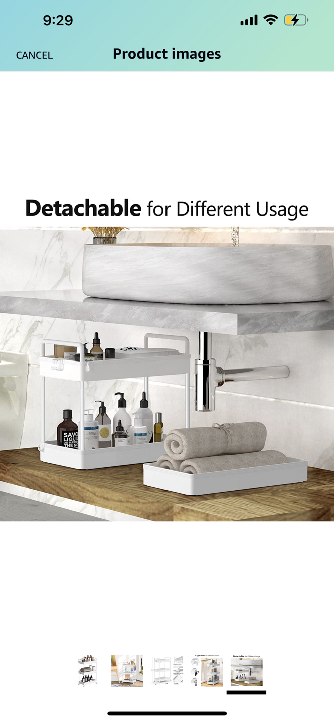 White Bathroom Cart on Wheels - photo 3