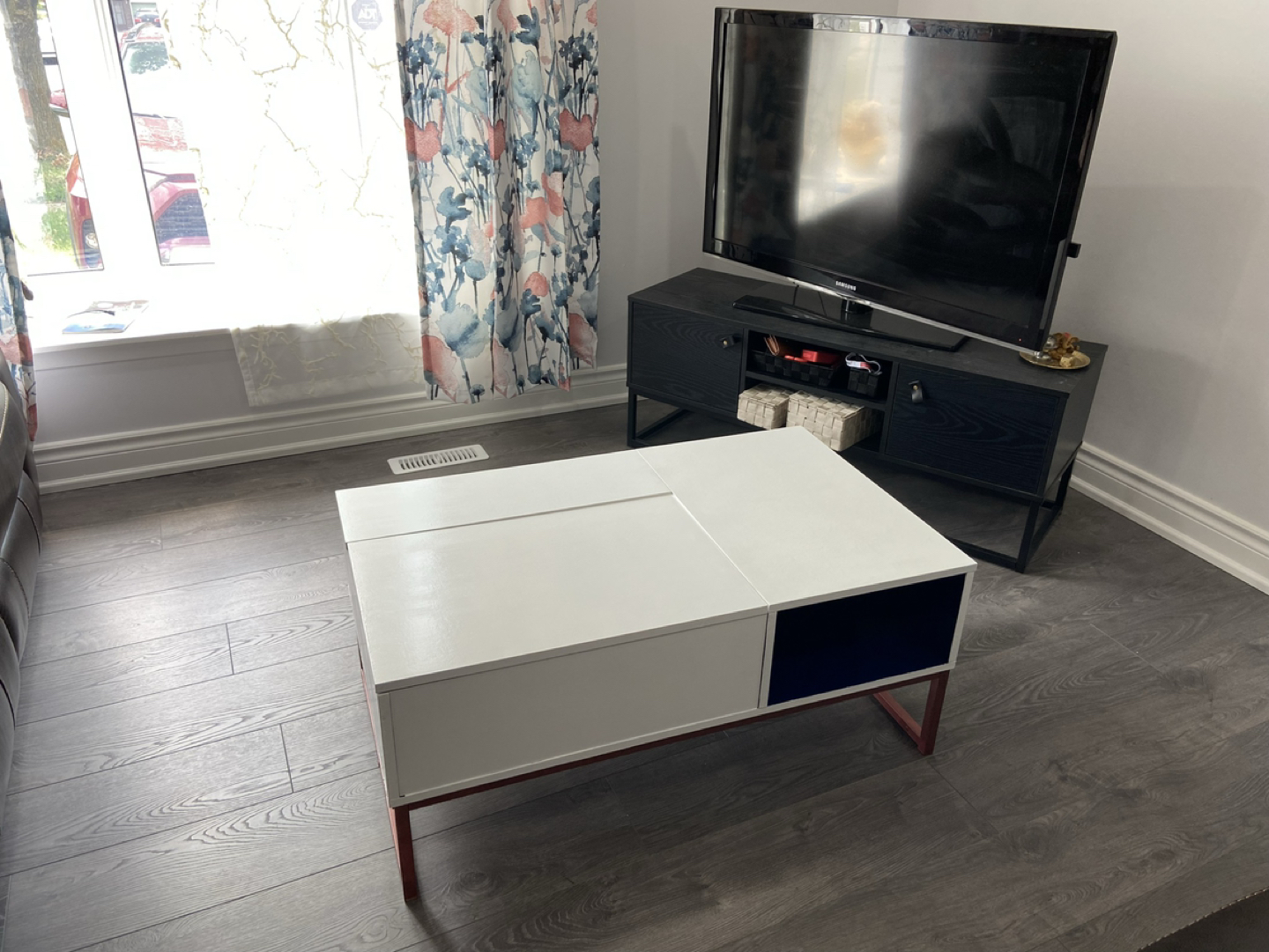 Living room white and blue refurbished furniture set - photo 5