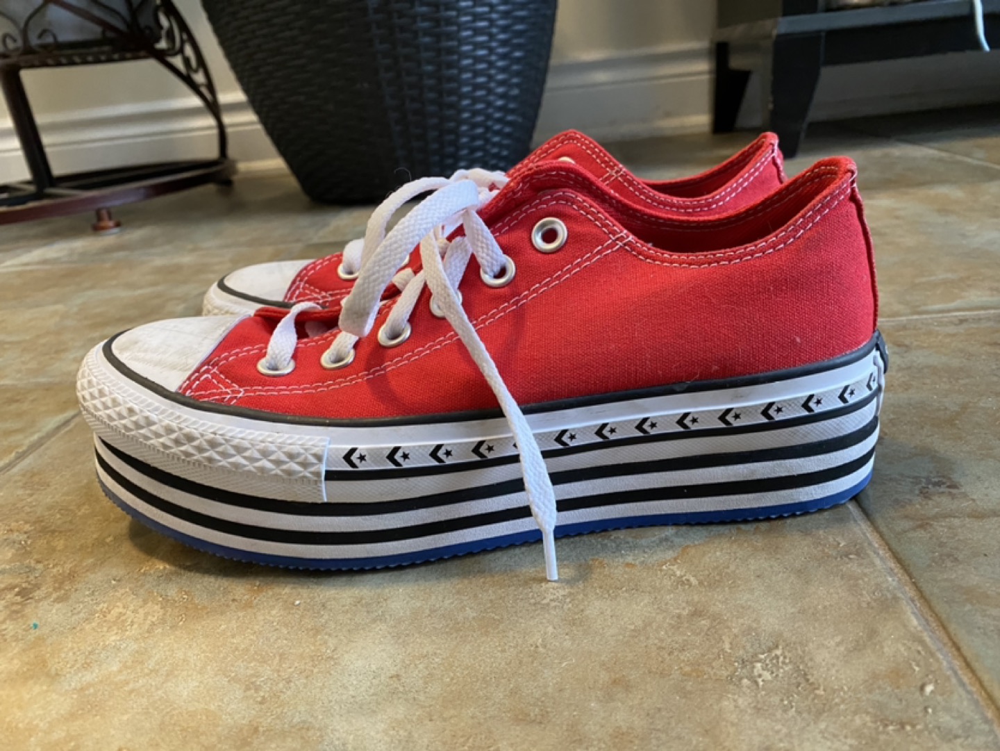 Platform Red Converse Size 7.5 Women