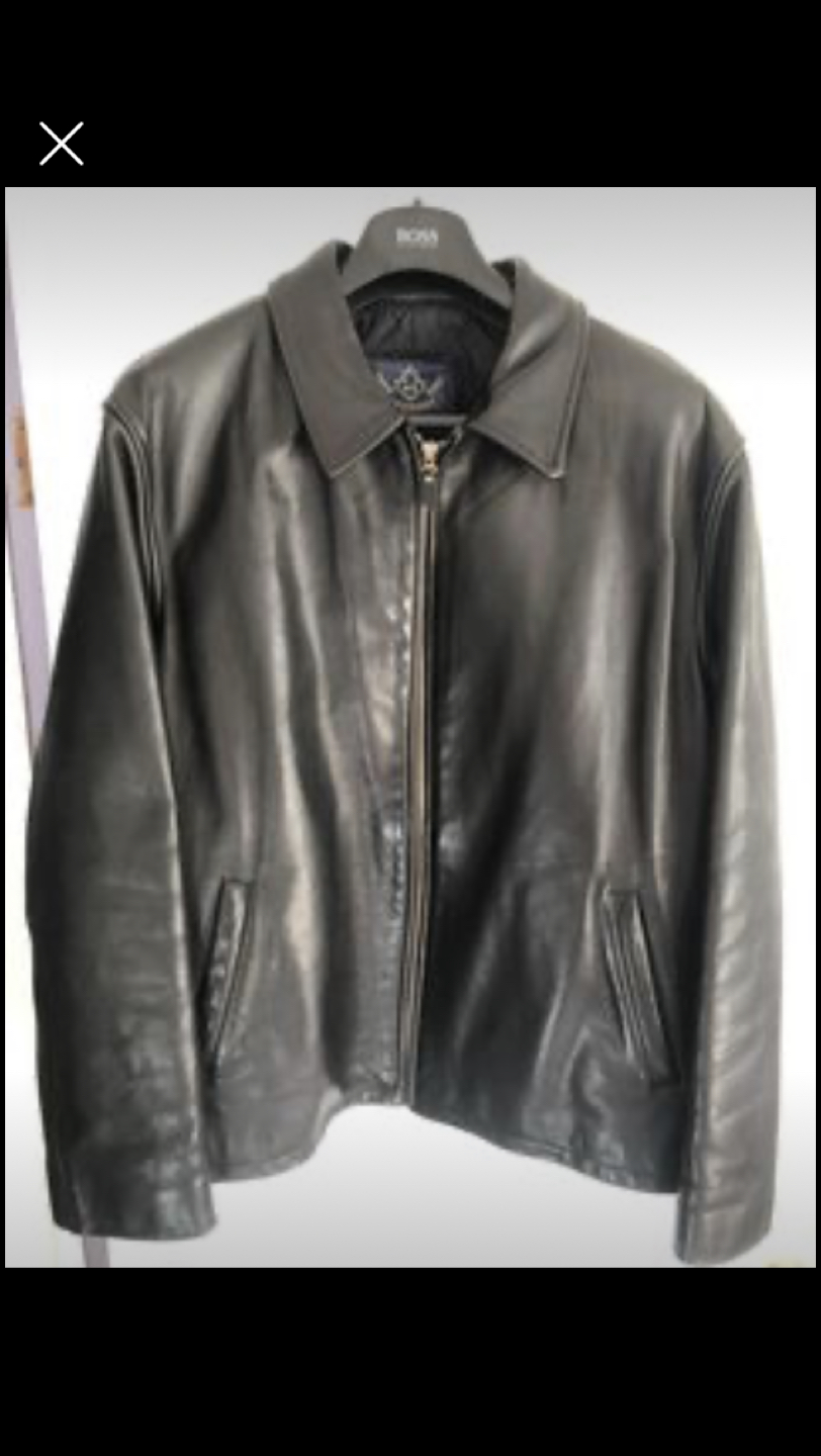 Made in Canada A&E Men’s black leather jacket size: Large thumbnail