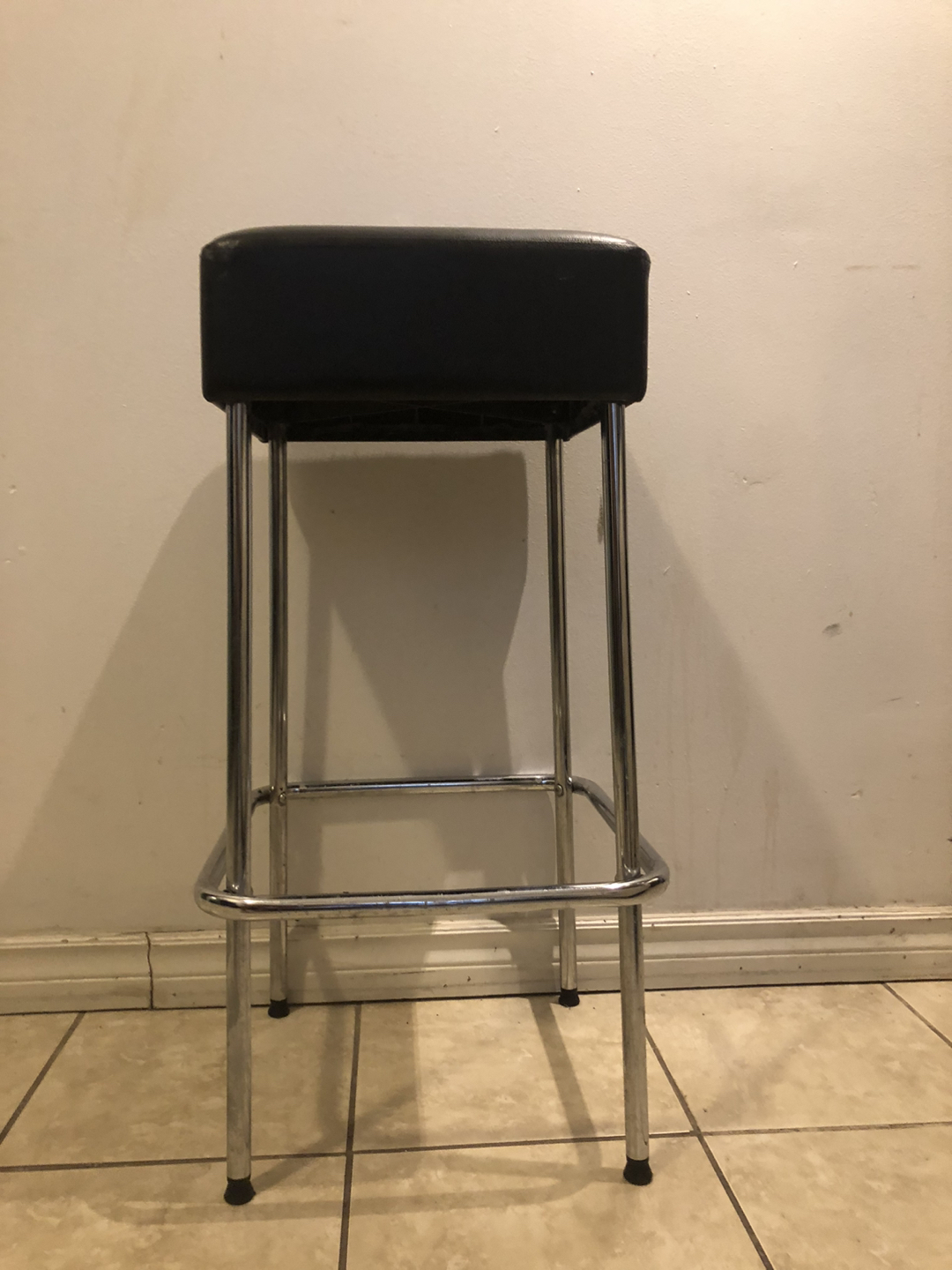 Stool - Faux leather + chrome - photo 2
