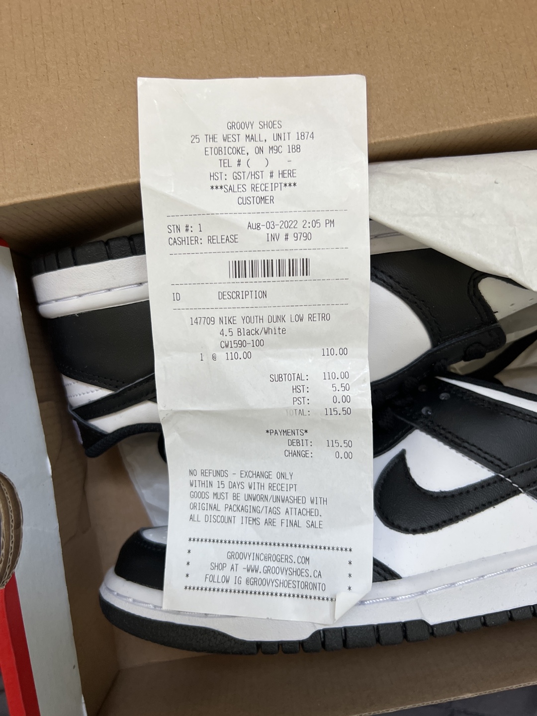 Nike Dunk Panda 4.5Y - photo 3