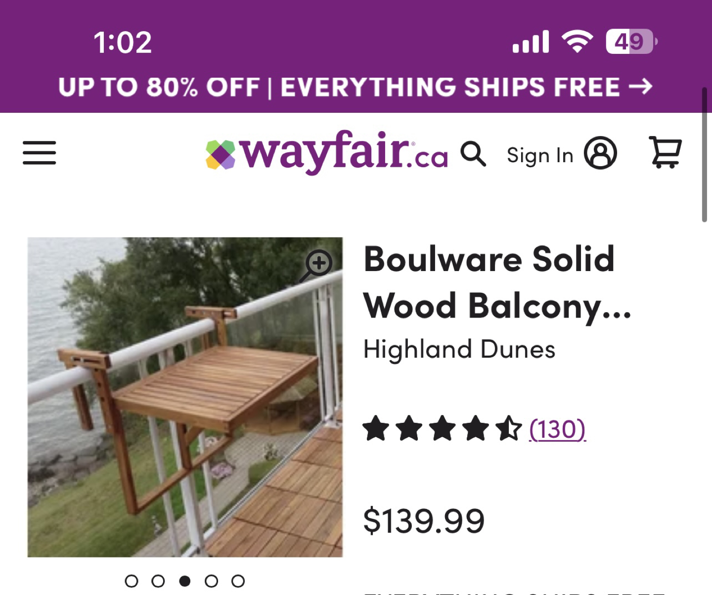 Wood balcony table - photo 2