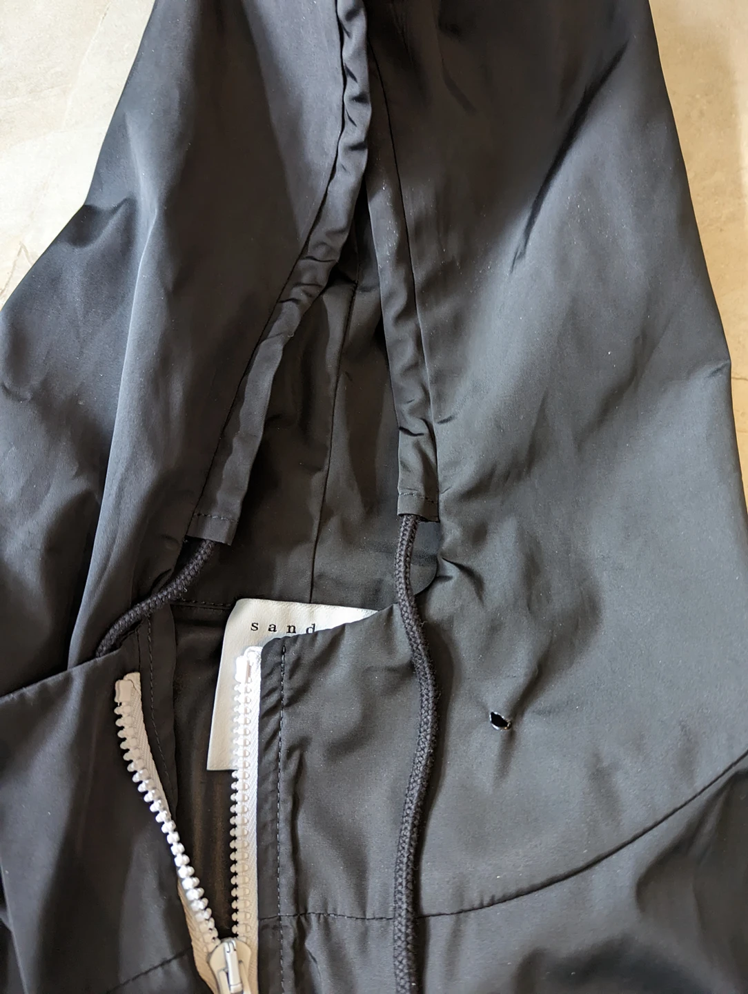 Sandro Paris Black Mario Hooded Mid Length Windbreaker Jacket image indicator(5)