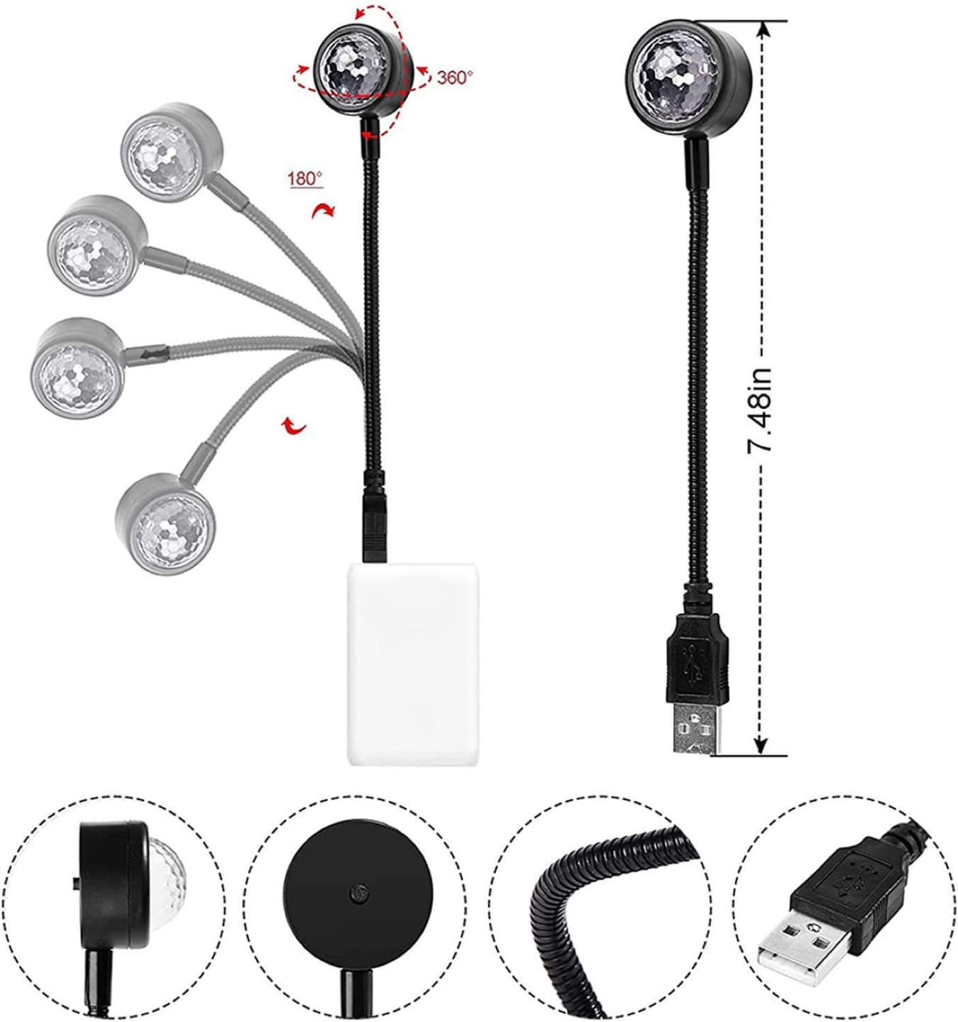 USB Music Rhythm Magic Stage LED Lamp image indicator(8)
