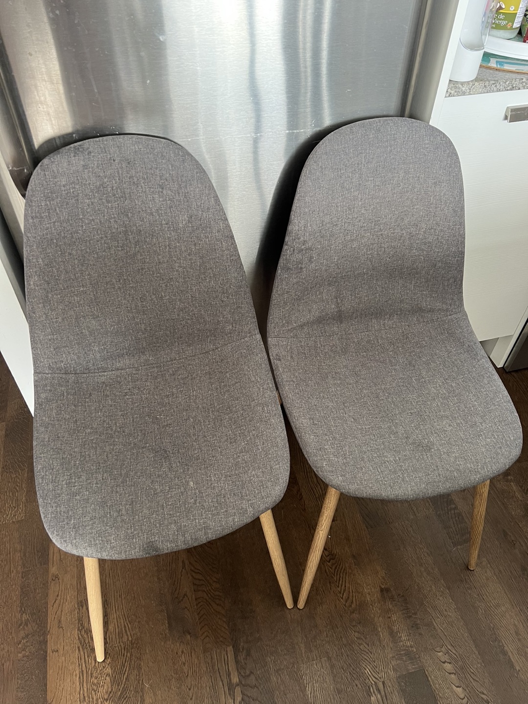 4 Grey Upholstered Dining Table Side Chairs