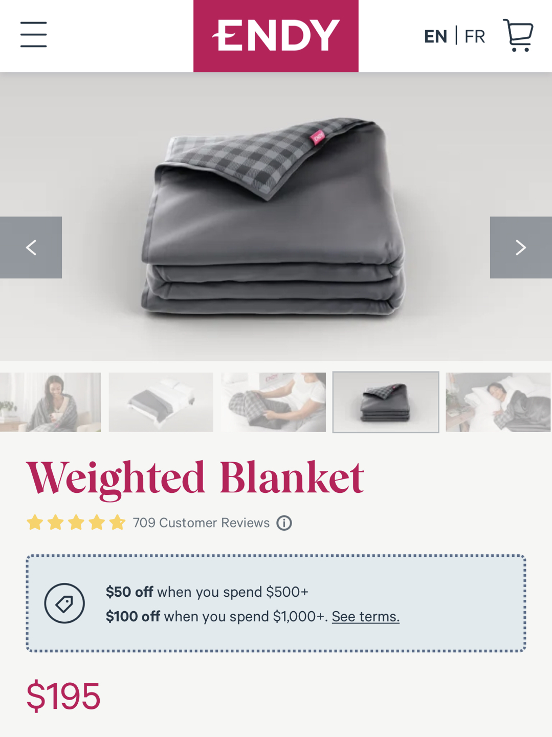 Endy’s weighted blanket