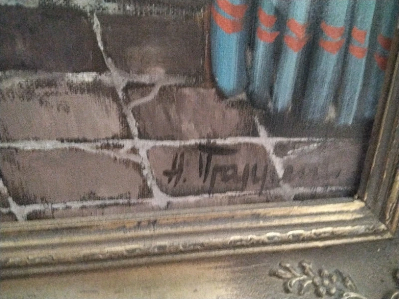 Beautiful  Old Original  German  Painting image indicator(5)