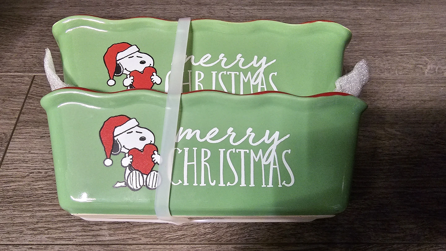(Set of 2pcs) Peanuts Snoopy Ceramic Mini Loaf Pan - photo 2