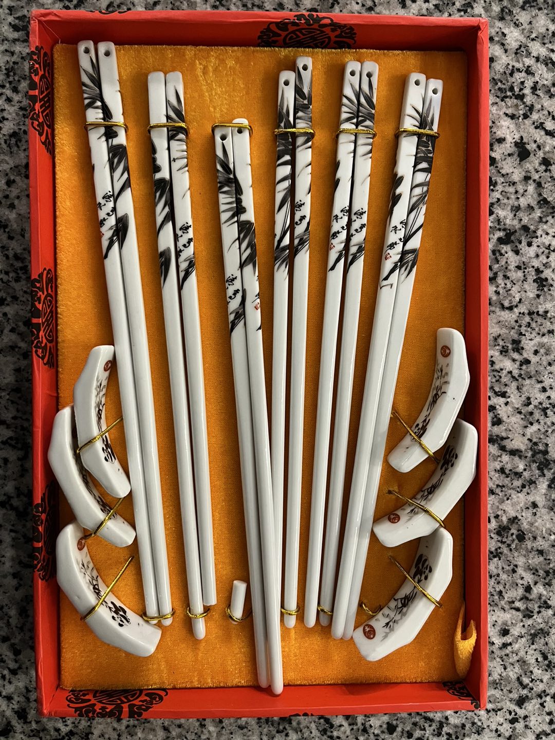 Chopstick gift set ceramic/porcelain