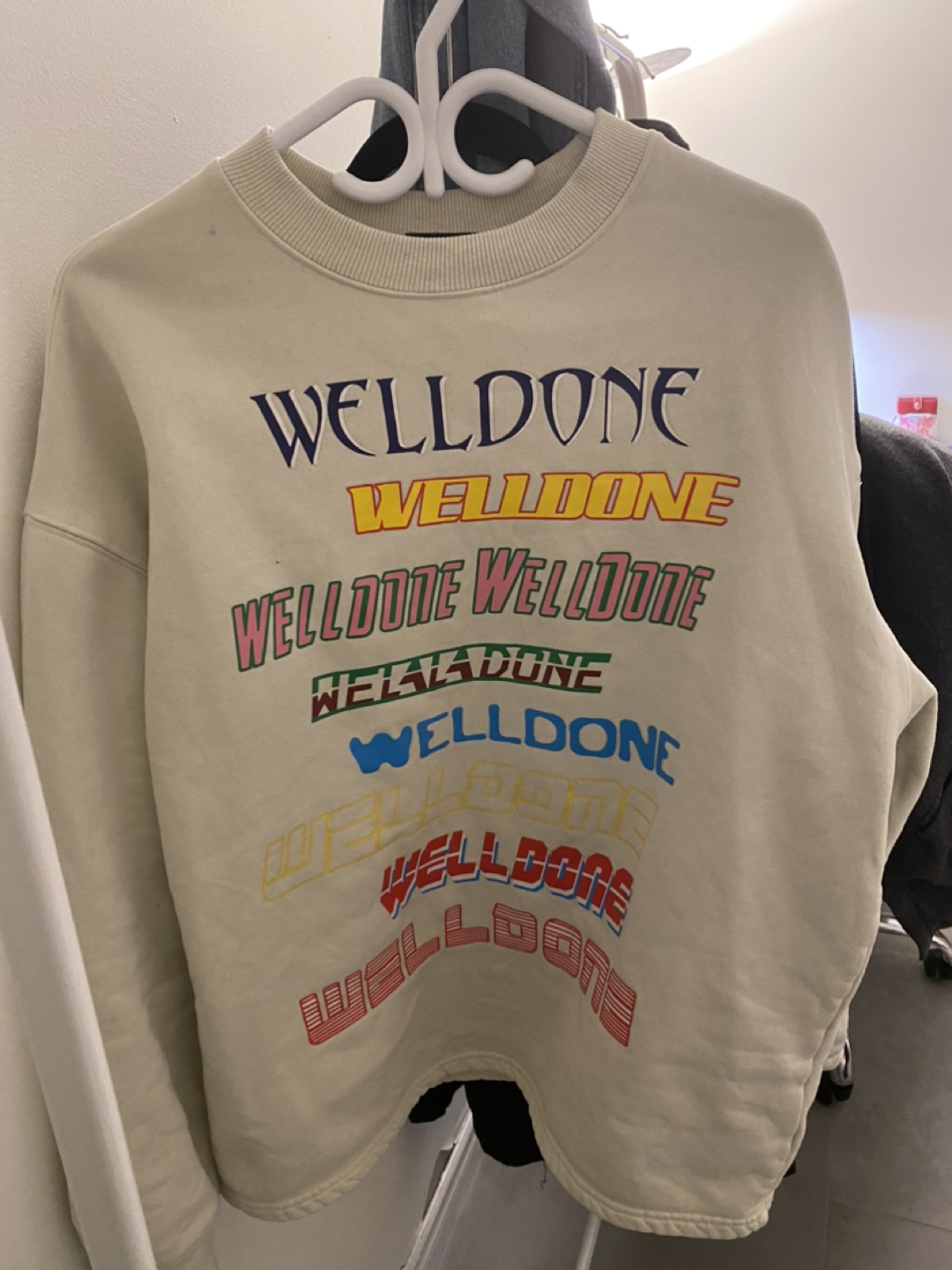 Welldone Beige Unisex Crewneck Medium