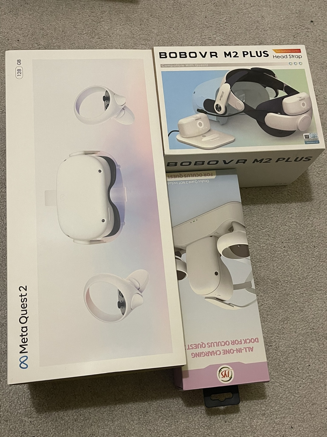 Meta Oculus Quest 2 128g with Charging dock & Head strap battery
