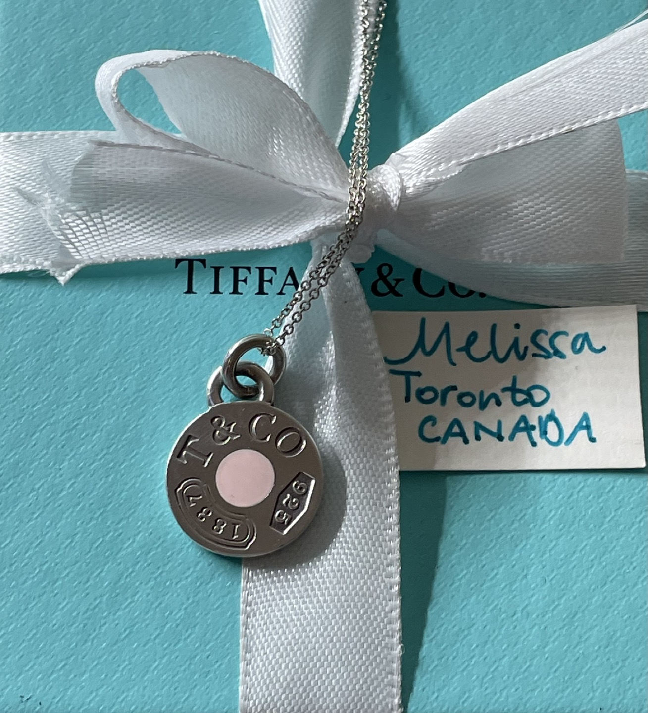 Tiffany & Co. 1837 Pink Enamel Dot Necklace - photo 2