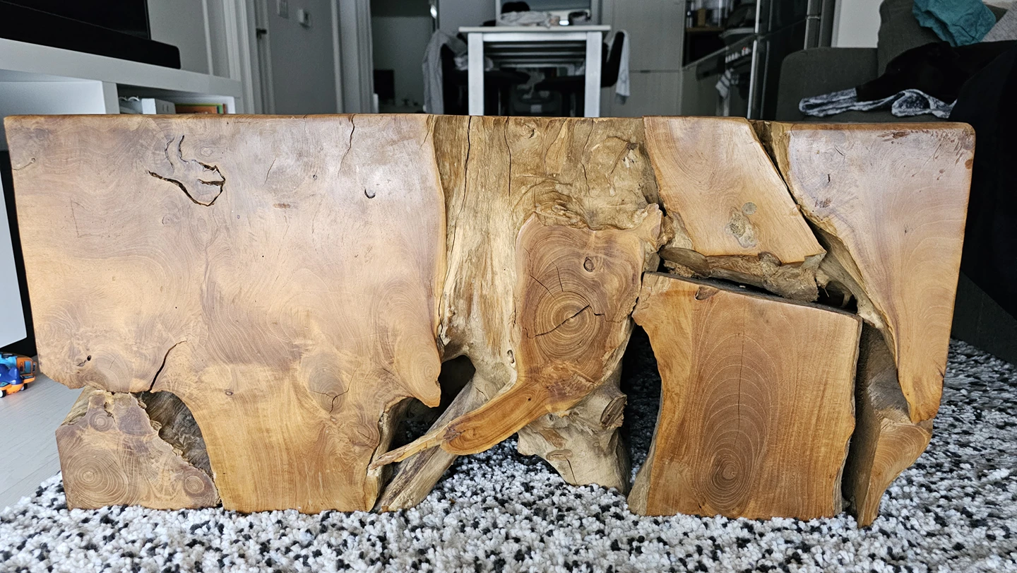 Maison Corbeil Square wooded coffee table image indicator(3)