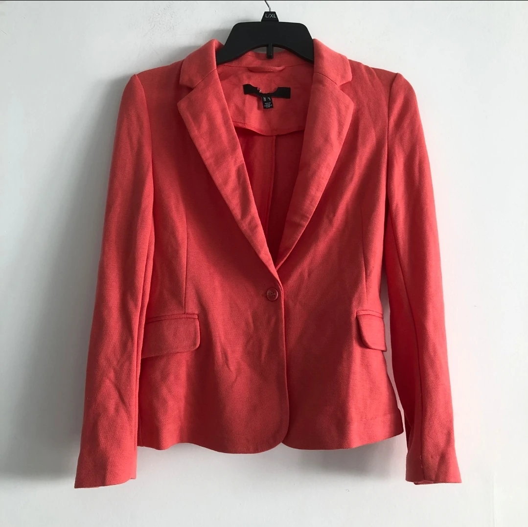 Material Girl Single-Breasted Jersey Blazer / Size M / Red thumbnail