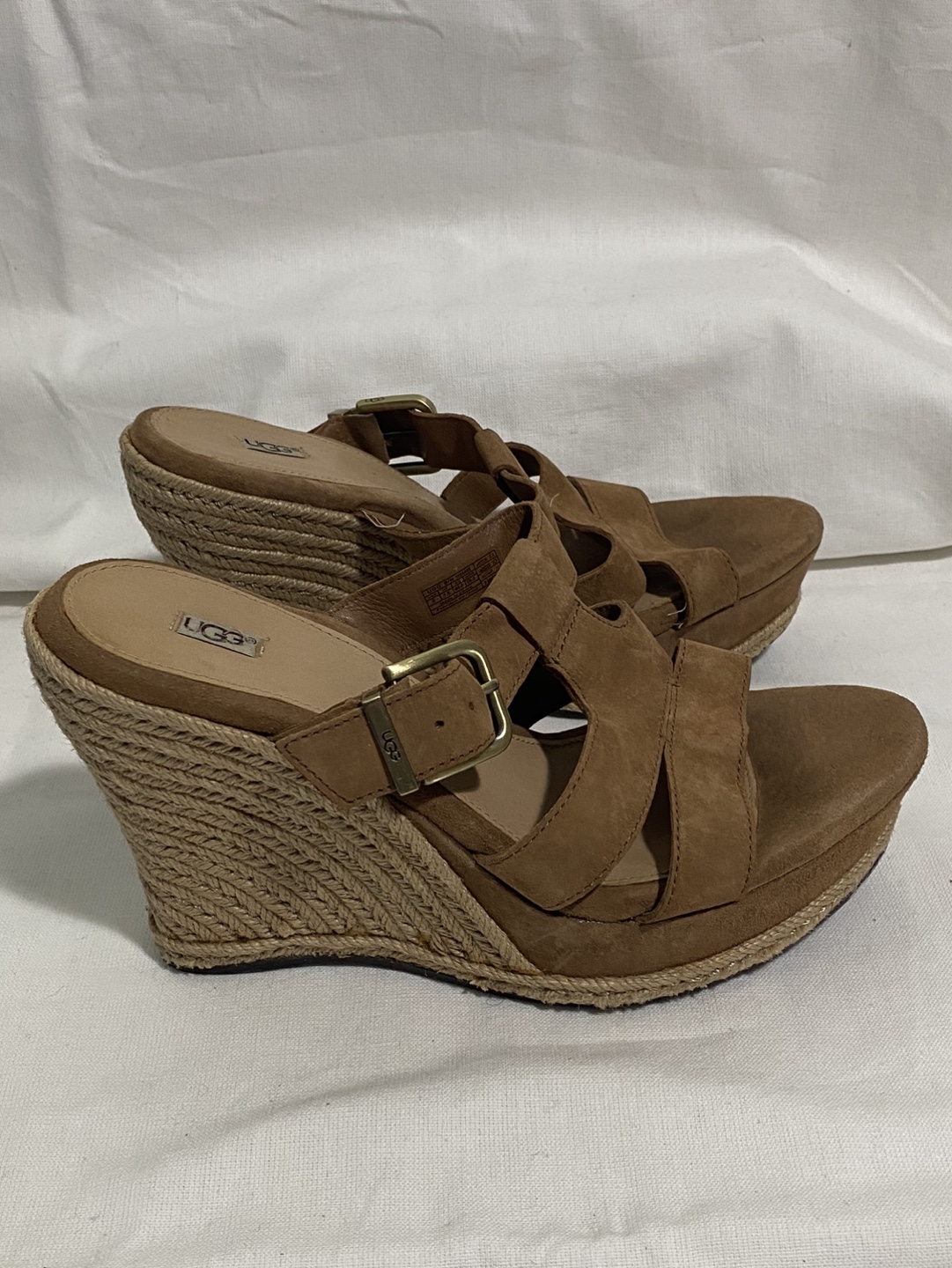 UGG Suede Espadrille Wedge Sandals Size 9 image indicator(4)
