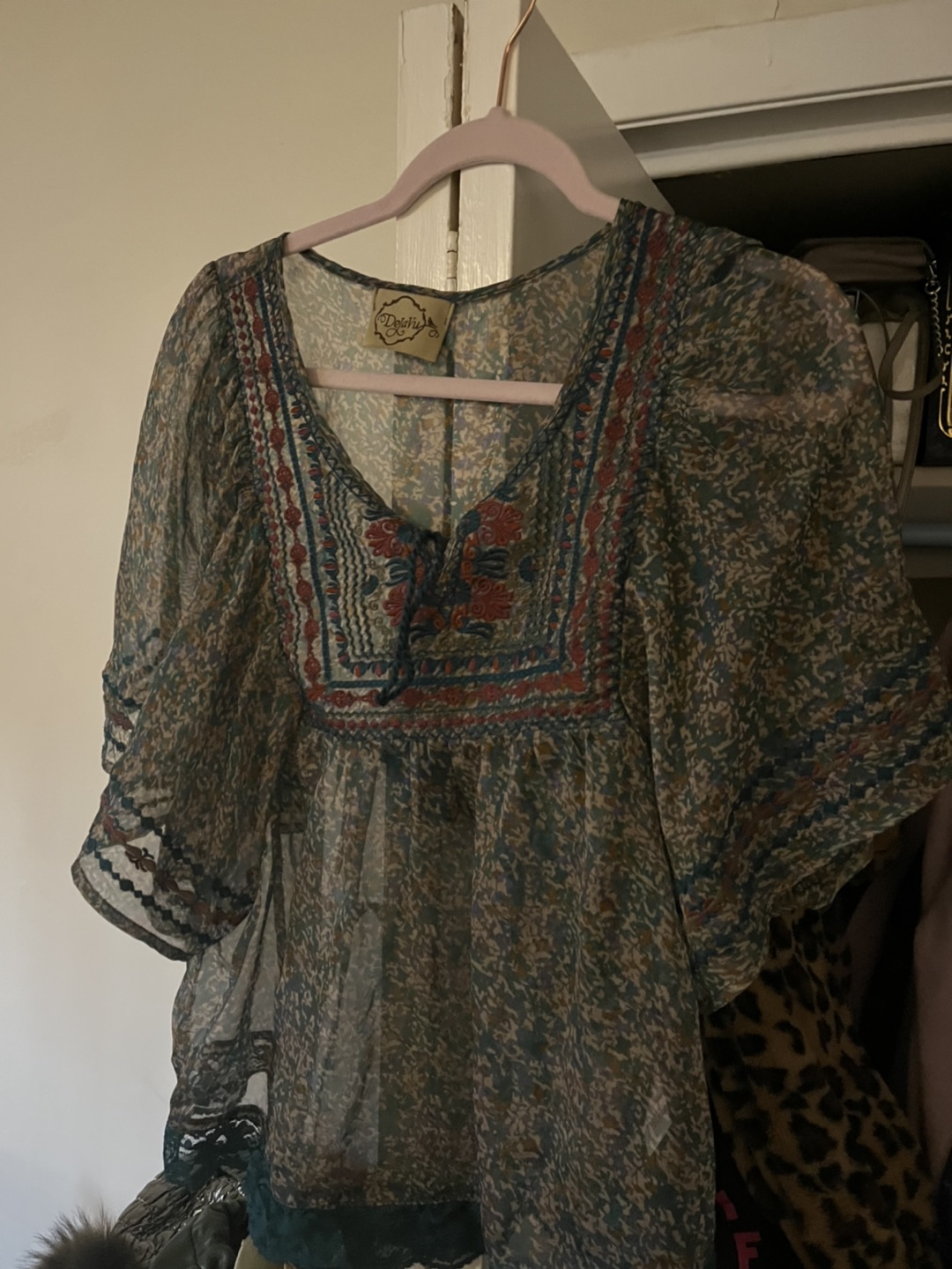 Flowy short sleeved blouse thumbnail