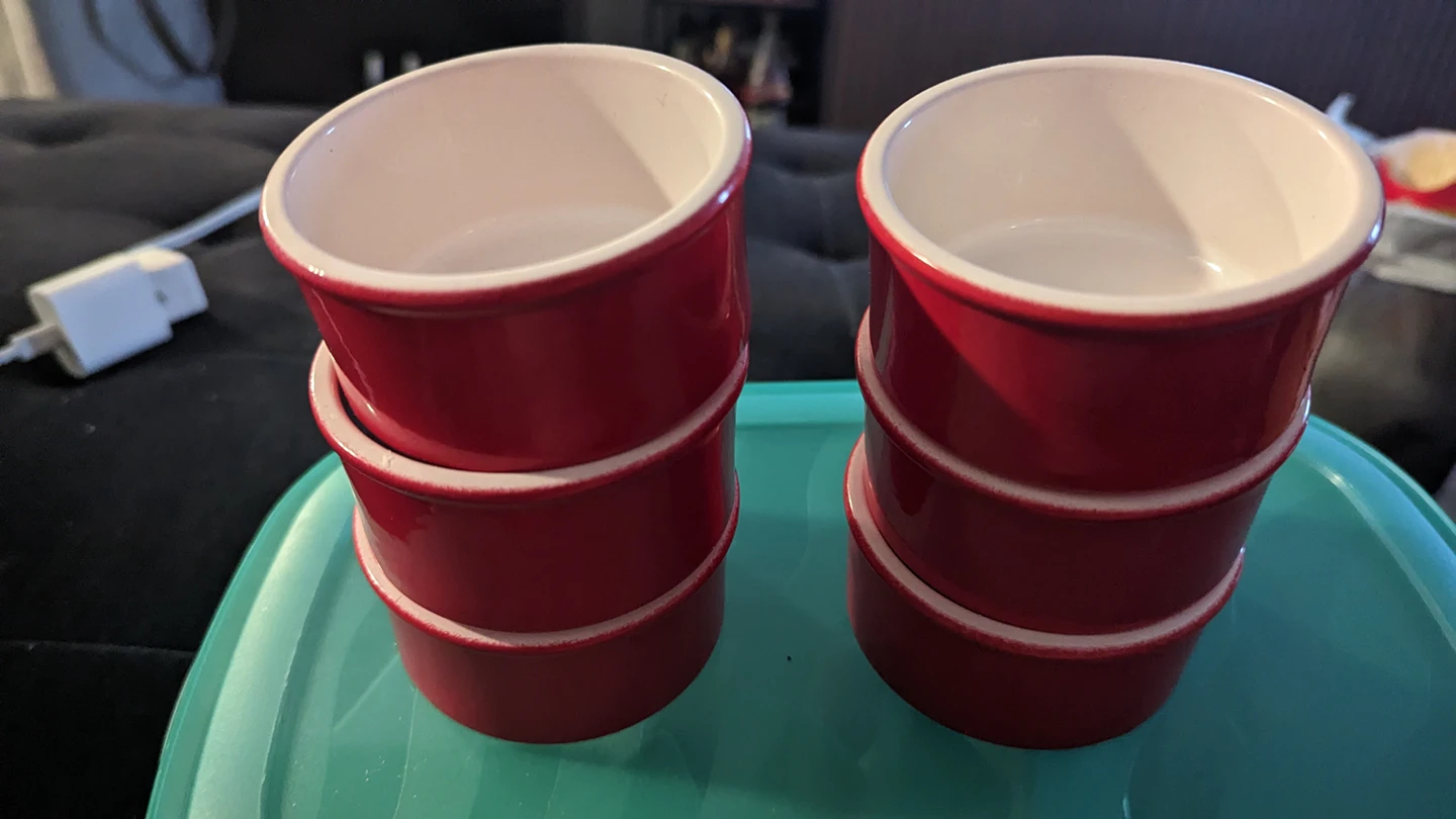 free 6 red ramekins