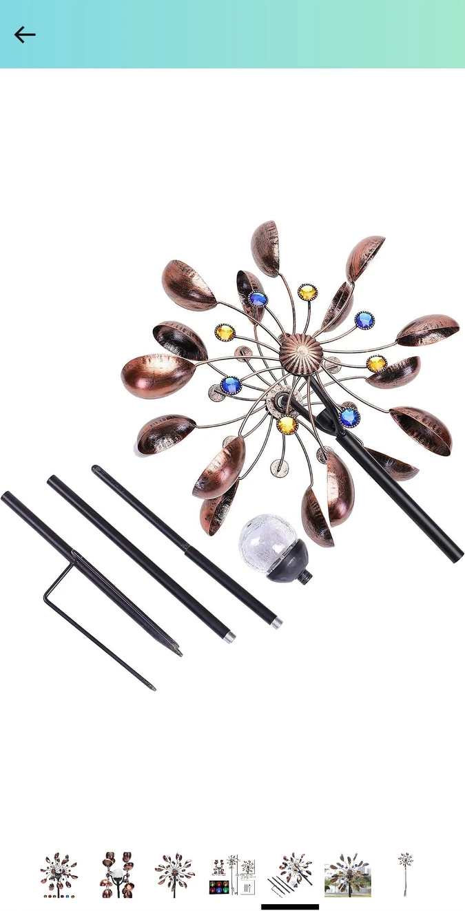 Wind Spinner Outdoor Metal - Multi-Color Seasonal LED - photo 3