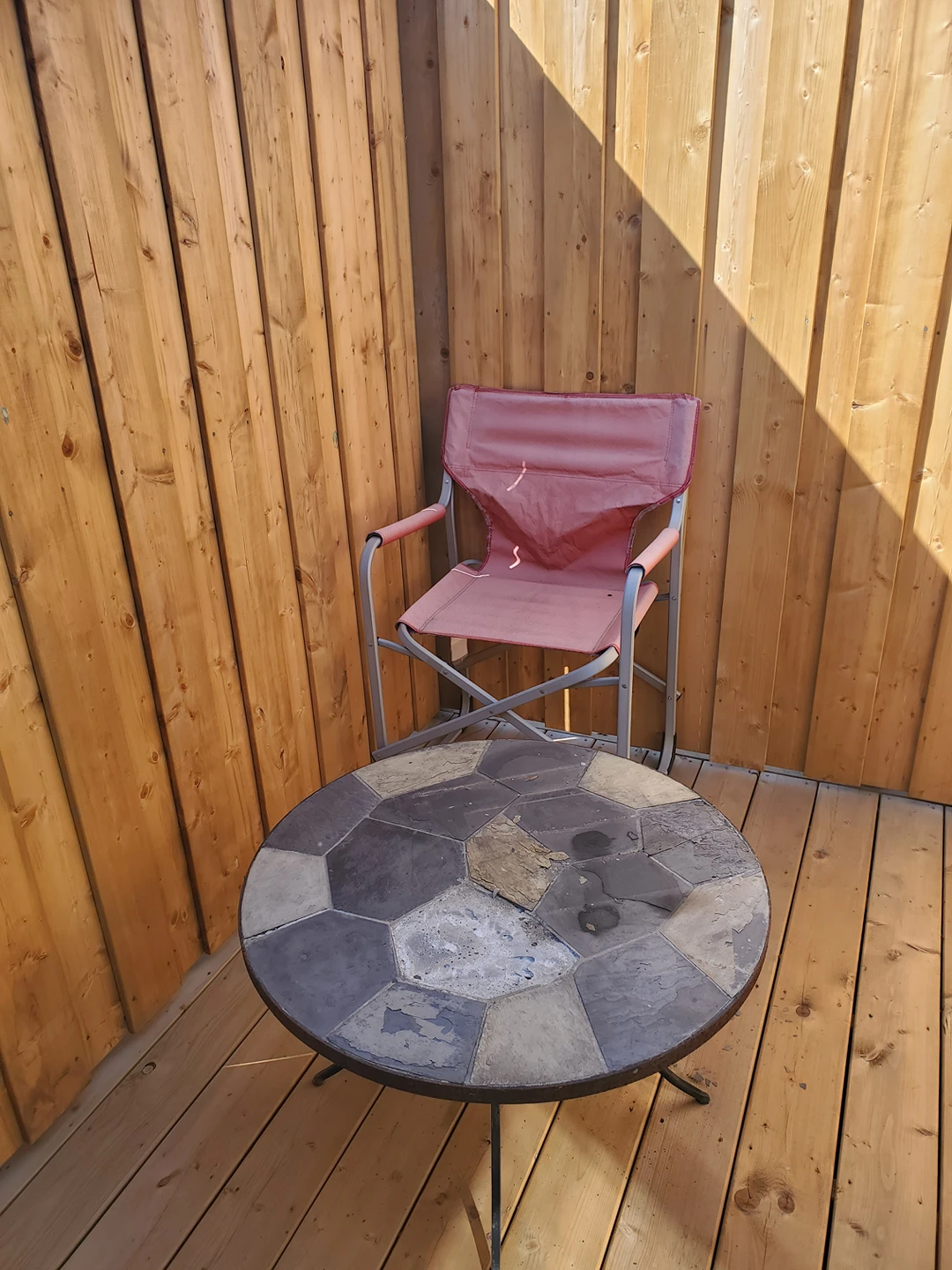 Table and folding chair, outdoor thumbnail