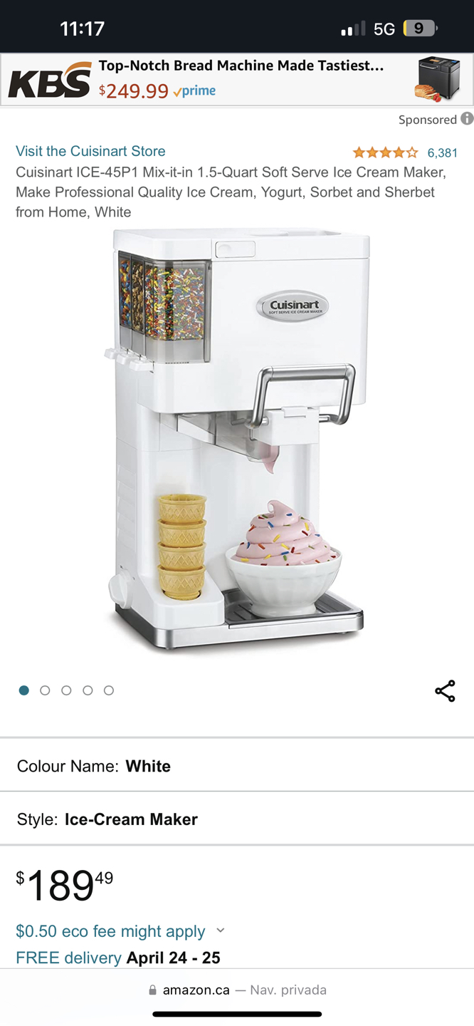 Cuisinart soft ice cream maker - photo 2