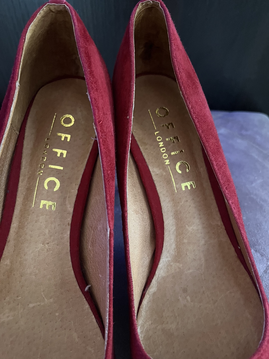 Red suede heels, size 8.5 new image indicator(3)