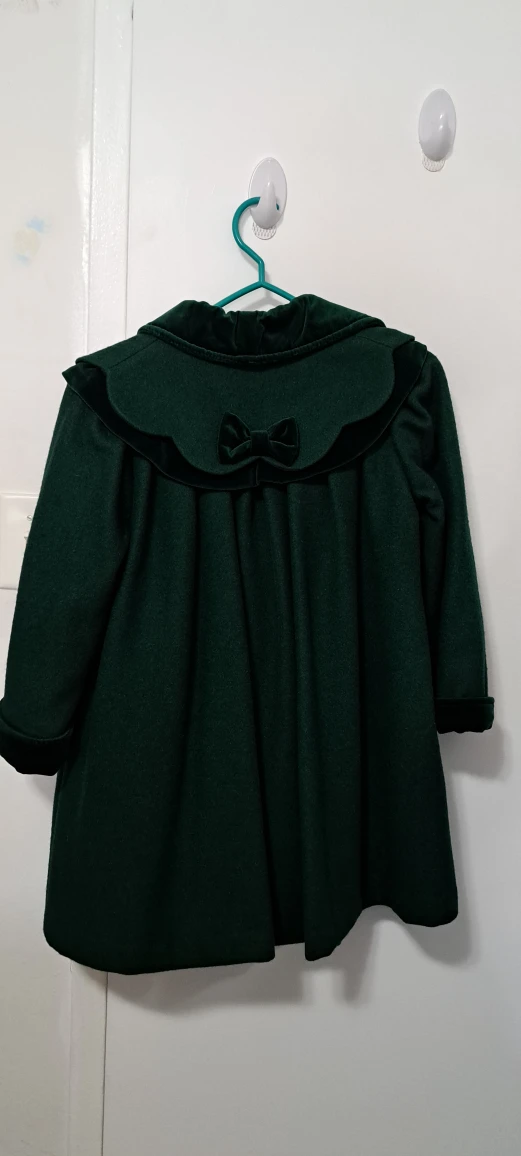 Beautiful Emerald  green, velvet on collar and cuffs. image indicator(2)