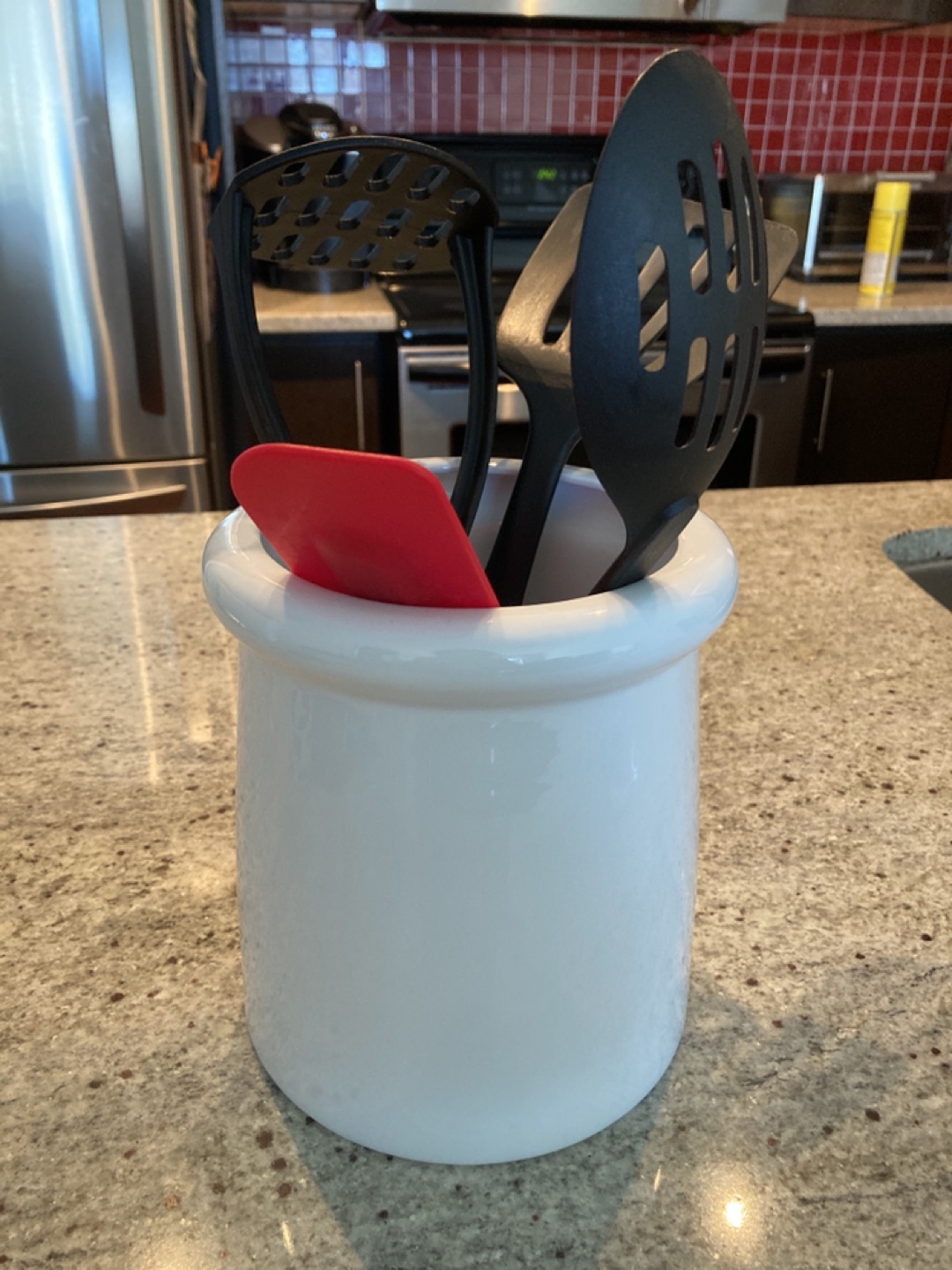 Crate and Barrel Porcelain Utensil Holder thumbnail