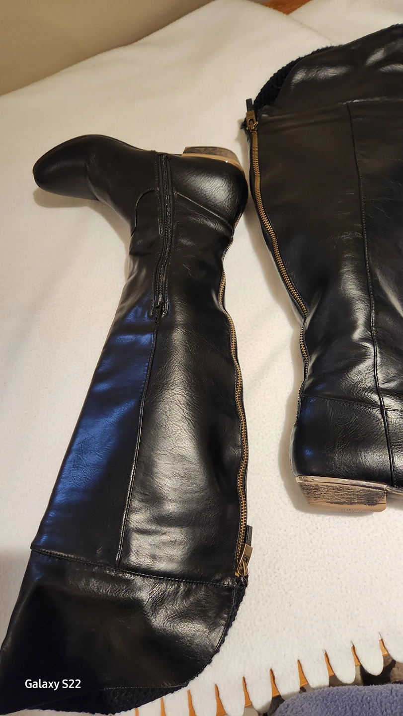 Call it Spring Faux Leather Side Zip Tall Riding Boots Size 7.5 - photo 5