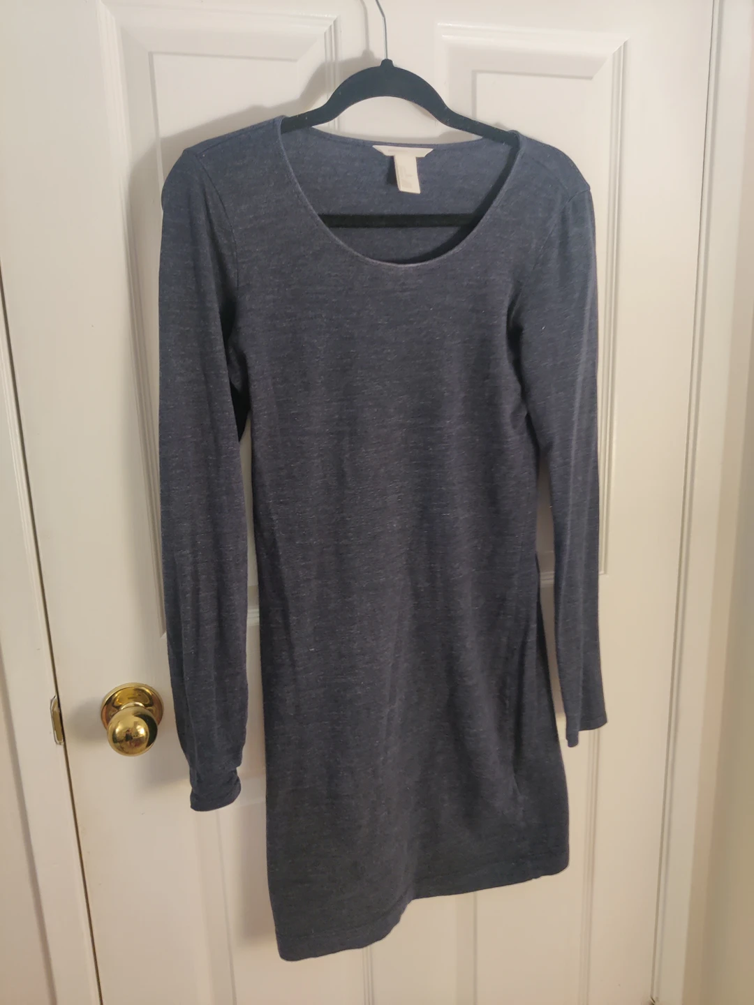 bodycon slim fit navy t shirt long sleeve dress thumbnail